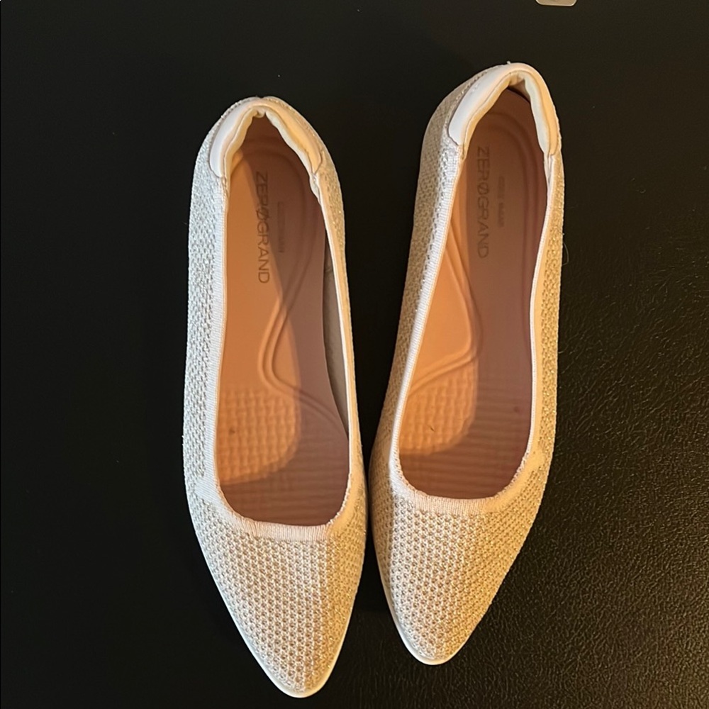 Cole Haan Cream Flats with Pointed Toe and Minimalist Design